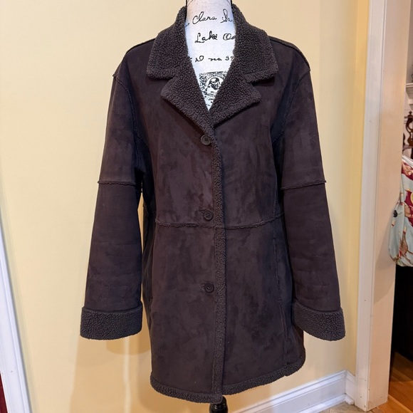 Weatherproof Jackets & Blazers - Weatherproof Women's Dark Brown Faux Suede Coat, XL